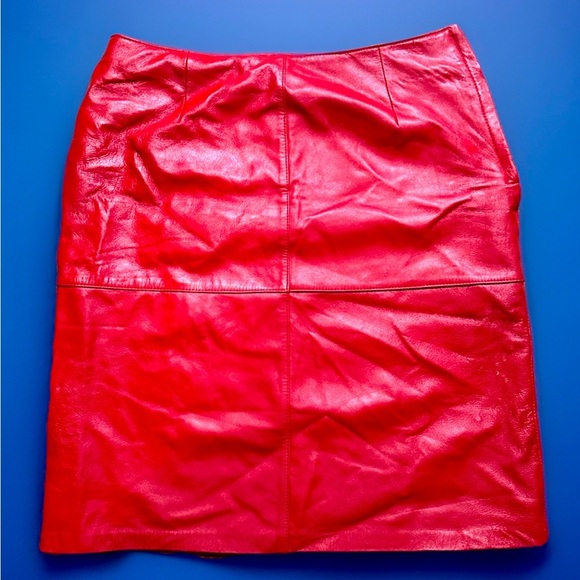 Vintage Nygard Collection size 10 Genuine Leather skirt Lined Knee Length - Picture 3 of 5